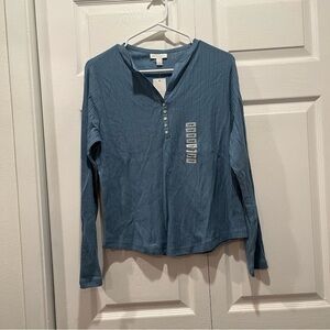 NWT Charter Club Blue Long Sleeve Shirt - Size Large